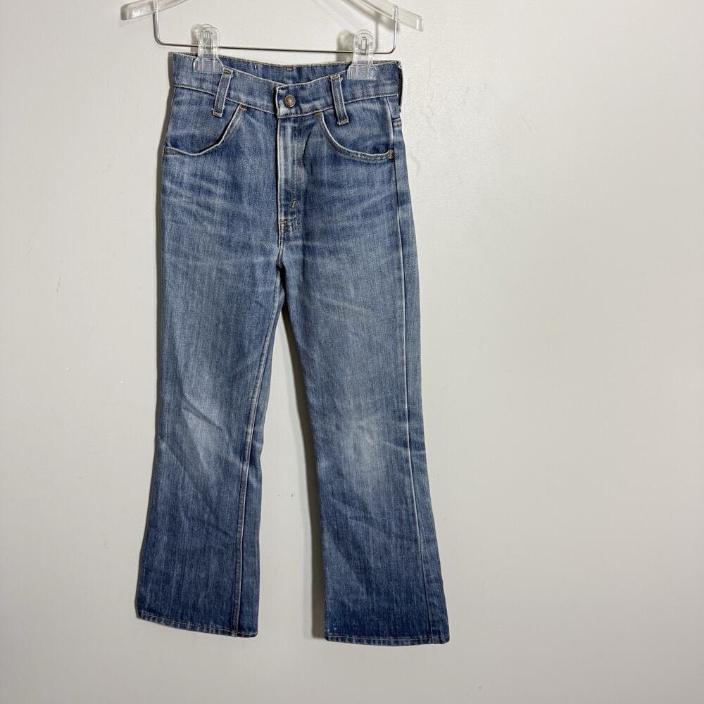 Vintage Levi's Orange Tab Flare Jeans 1970s Talon 42 Zipper Size 12 READ